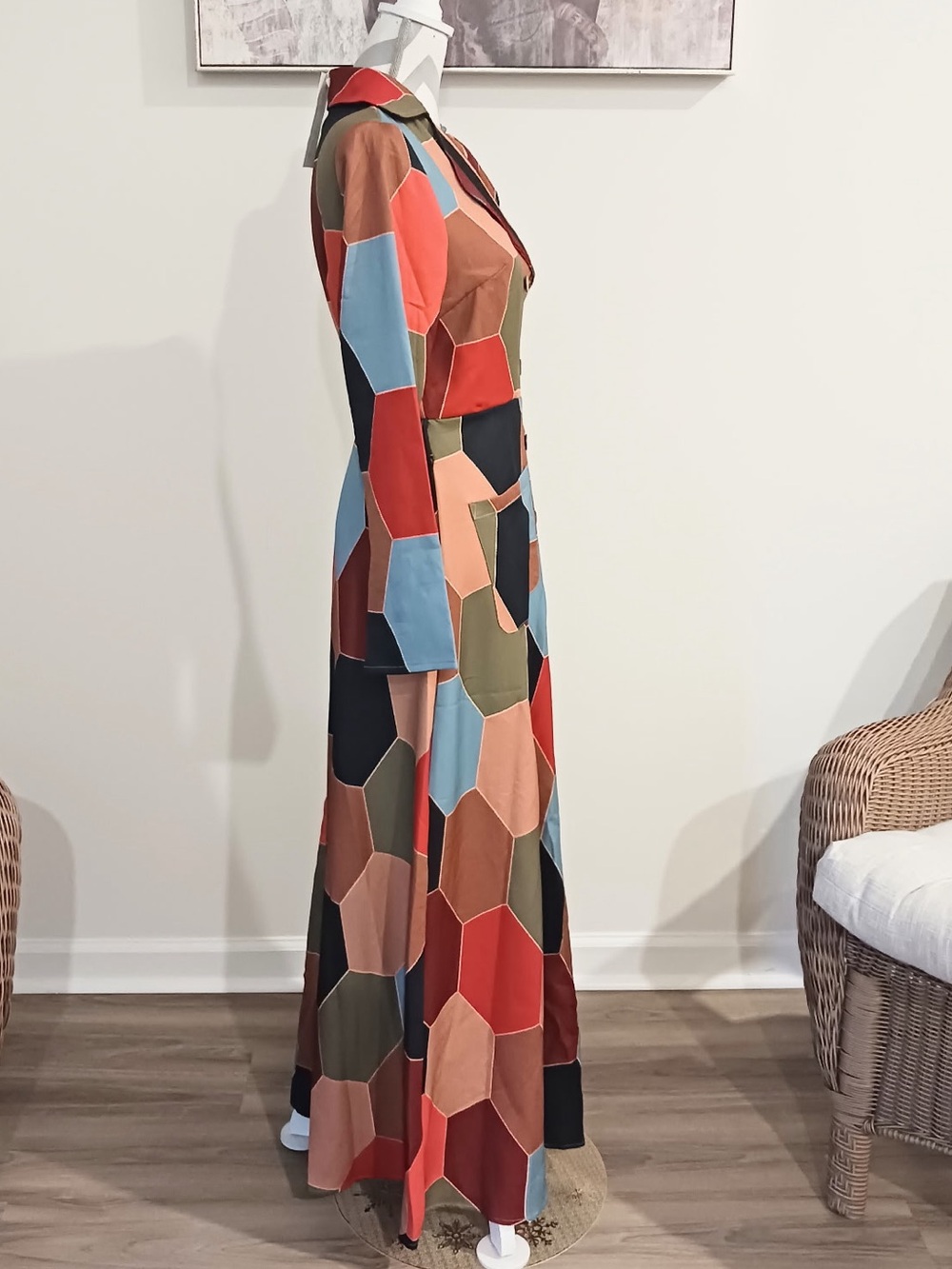 Ursime Dresses/Ursime Ankle Length A-line Colorblock Dress - Picture 2 of 9